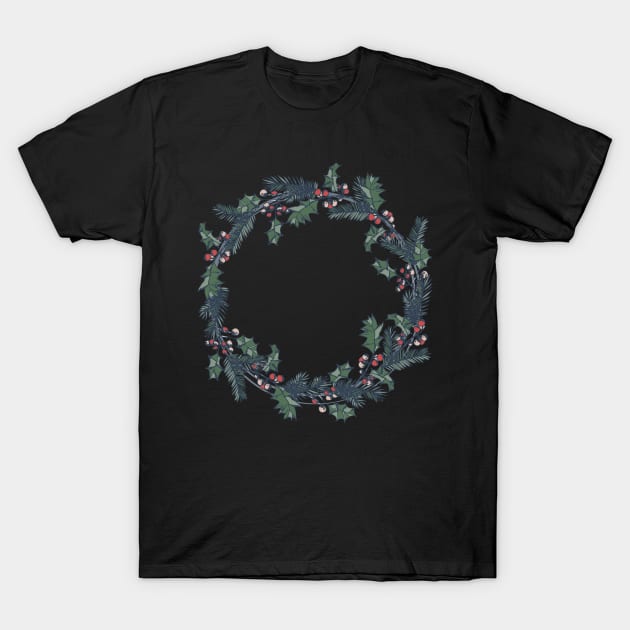 Christmas Wreath T-Shirt by BastianKNTWR